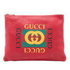Medium Leather Logo Portfolio Clutch