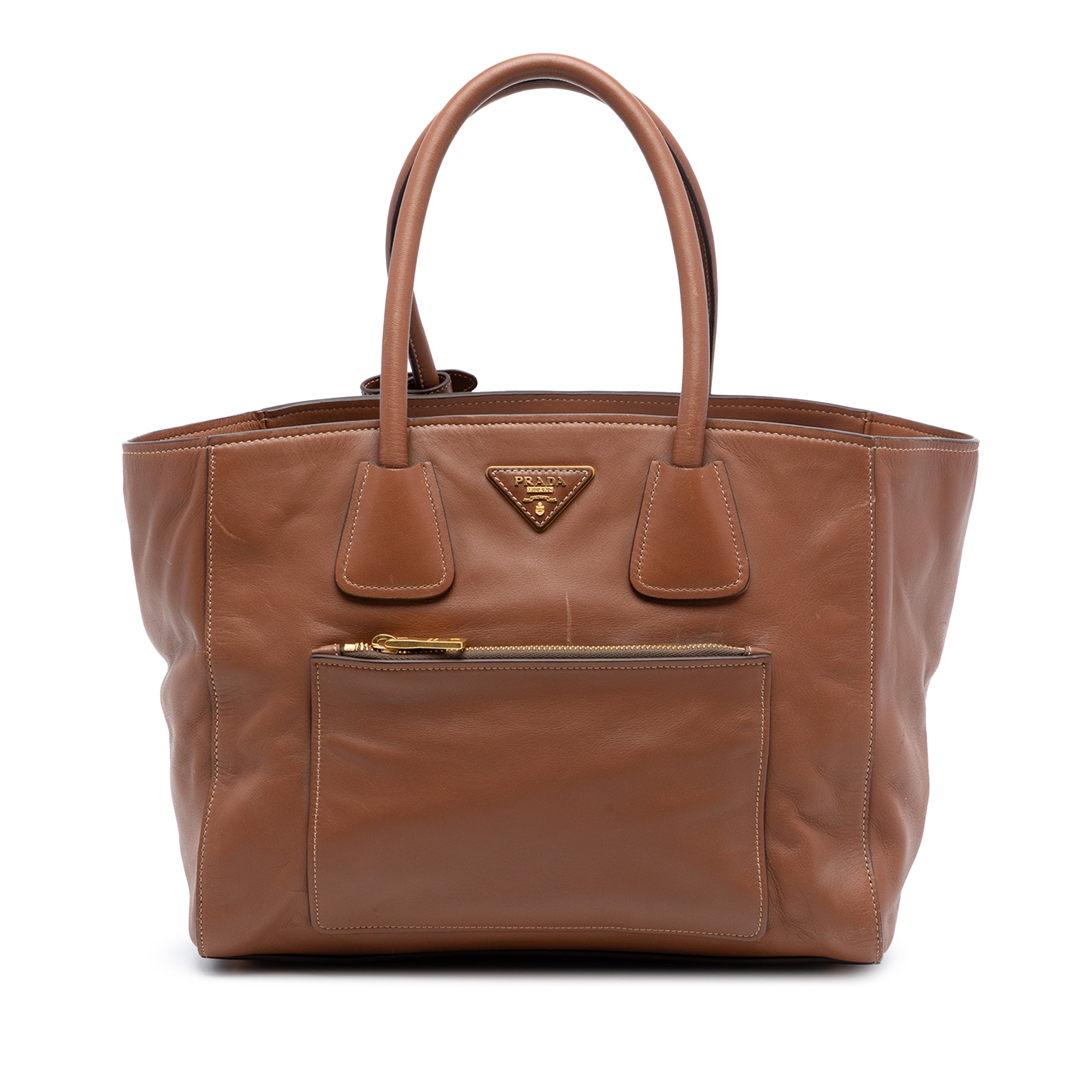 Soft Calf Front Pocket Open Convertible Tote