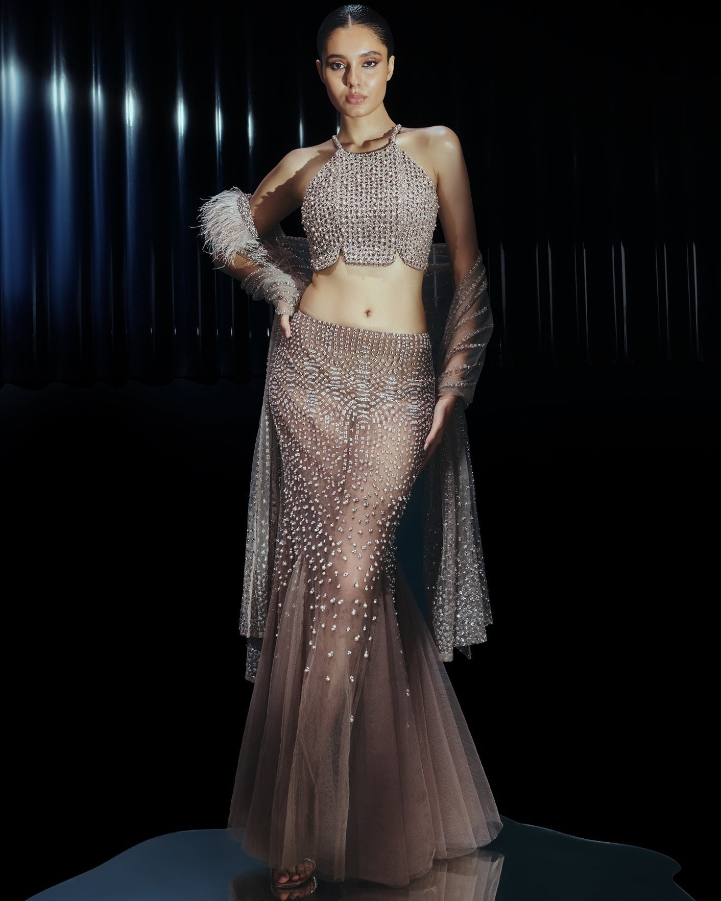 Mirage Crystal Embellished Lehenga Set By KYNAH, Luxury Indian Fashion & Bridal Wear