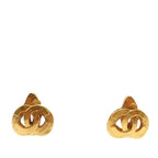 Gold Plated CC Heart Clip on Earrings
