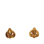 Gold Plated CC Heart Clip on Earrings