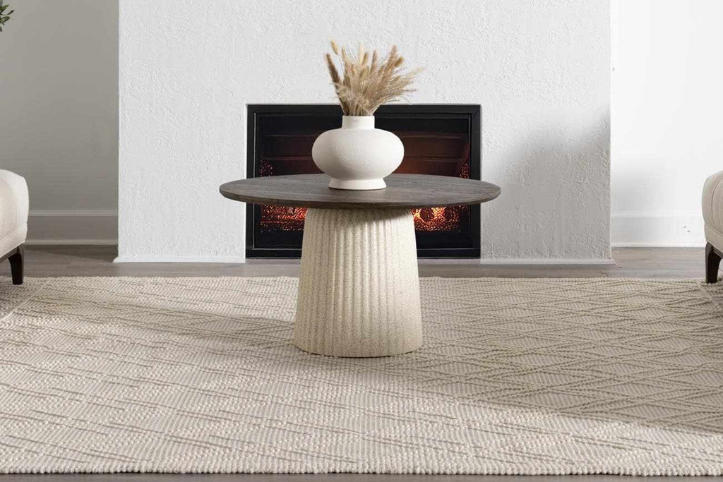 Ramsbury Beige Trellis Wool Rug