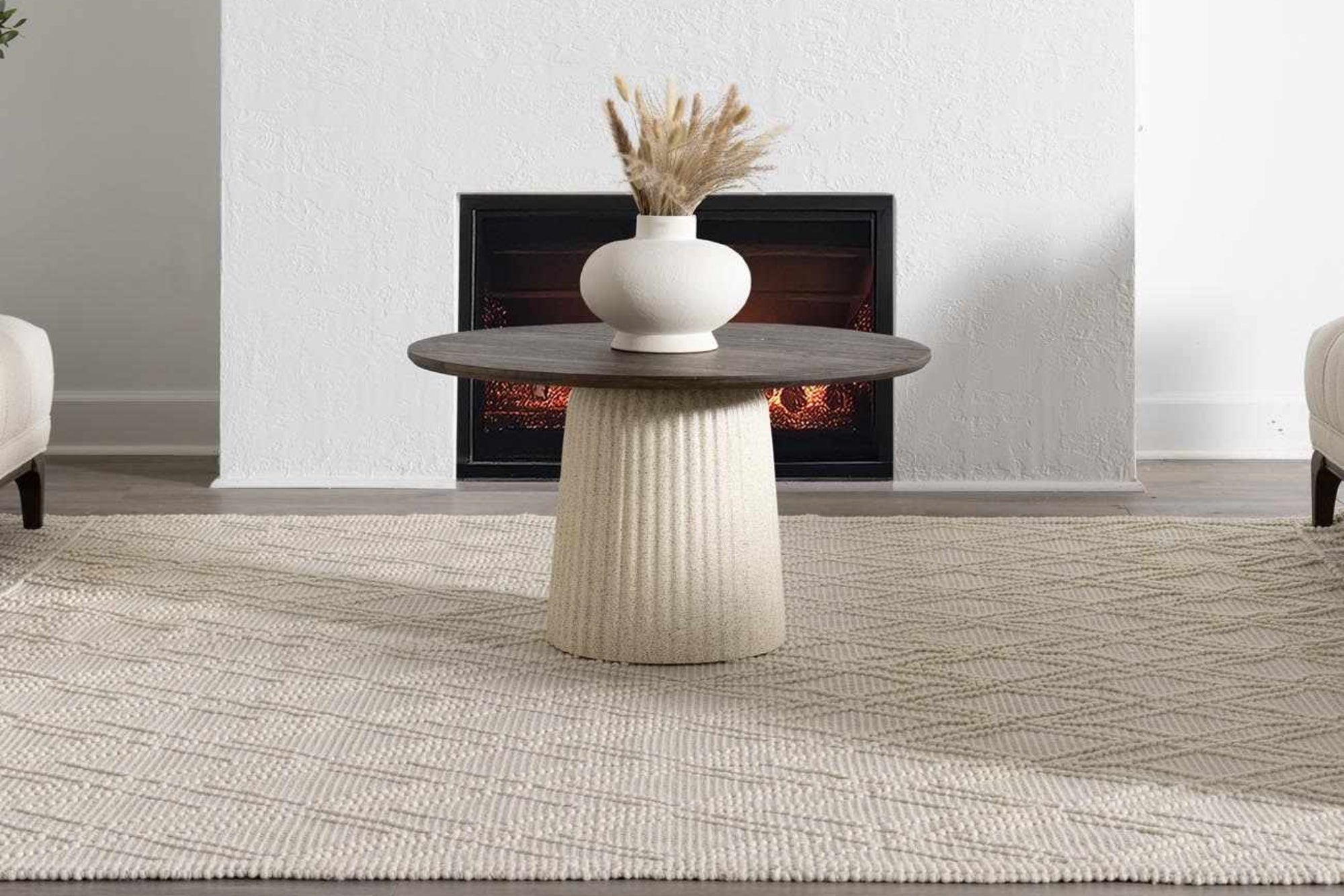 Ramsbury Beige Trellis Wool Rug