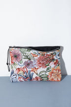 Funda de ordenador tejido jacquard flores crisantemos rojos