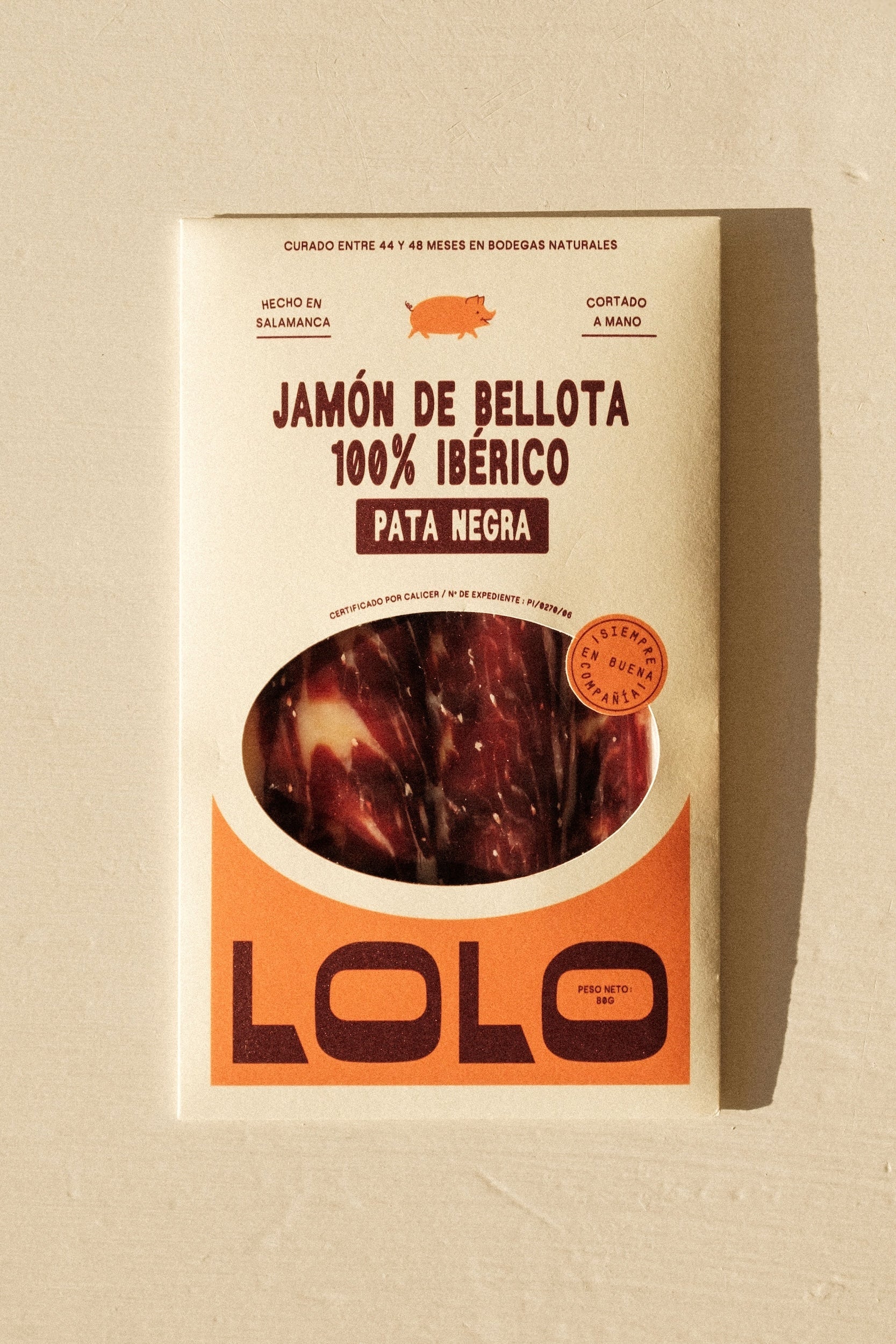 Jamón de Bellota Pata Negra 100% Ibérico | Cortado a Cuchillo 80g