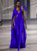 The Electric Blue Celestial Tide Sari Gown By KYNAH, Luxury Indian Fashion & Bridal Wear