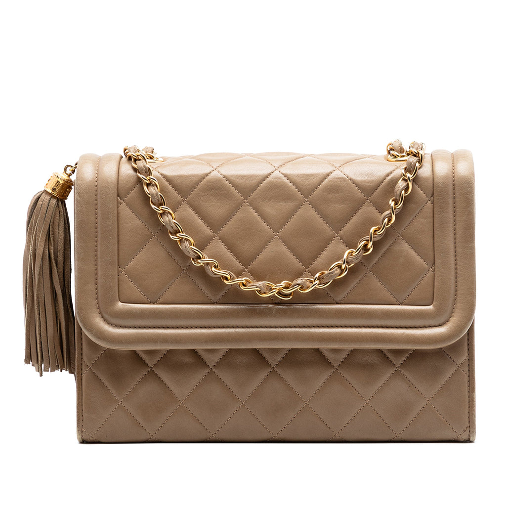 Quilted Lambskin Tassel Flap