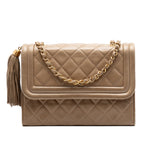 Quilted Lambskin Tassel Flap
