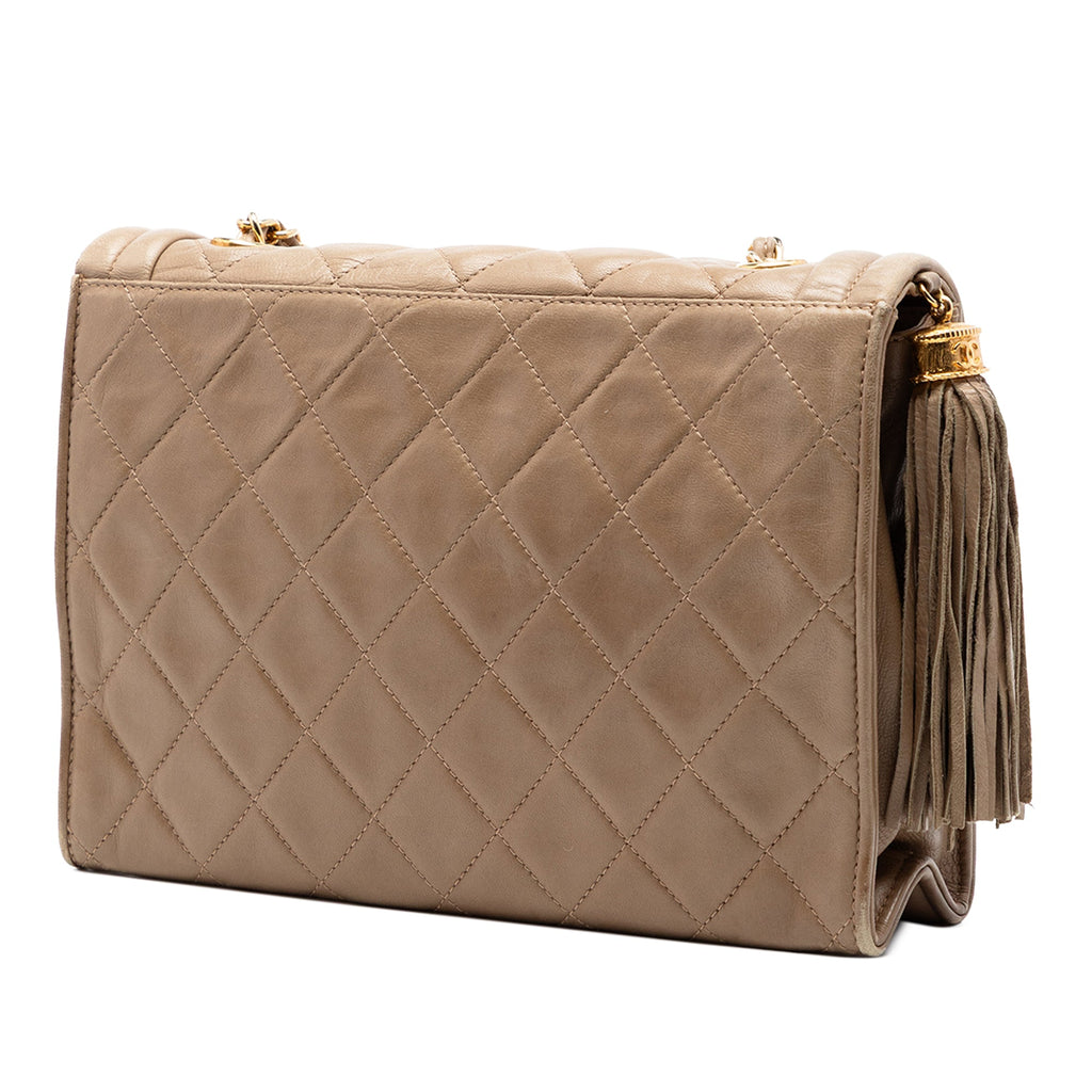 Quilted Lambskin Tassel Flap