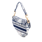 Canvas Embroidered Around the World Saddle Bag