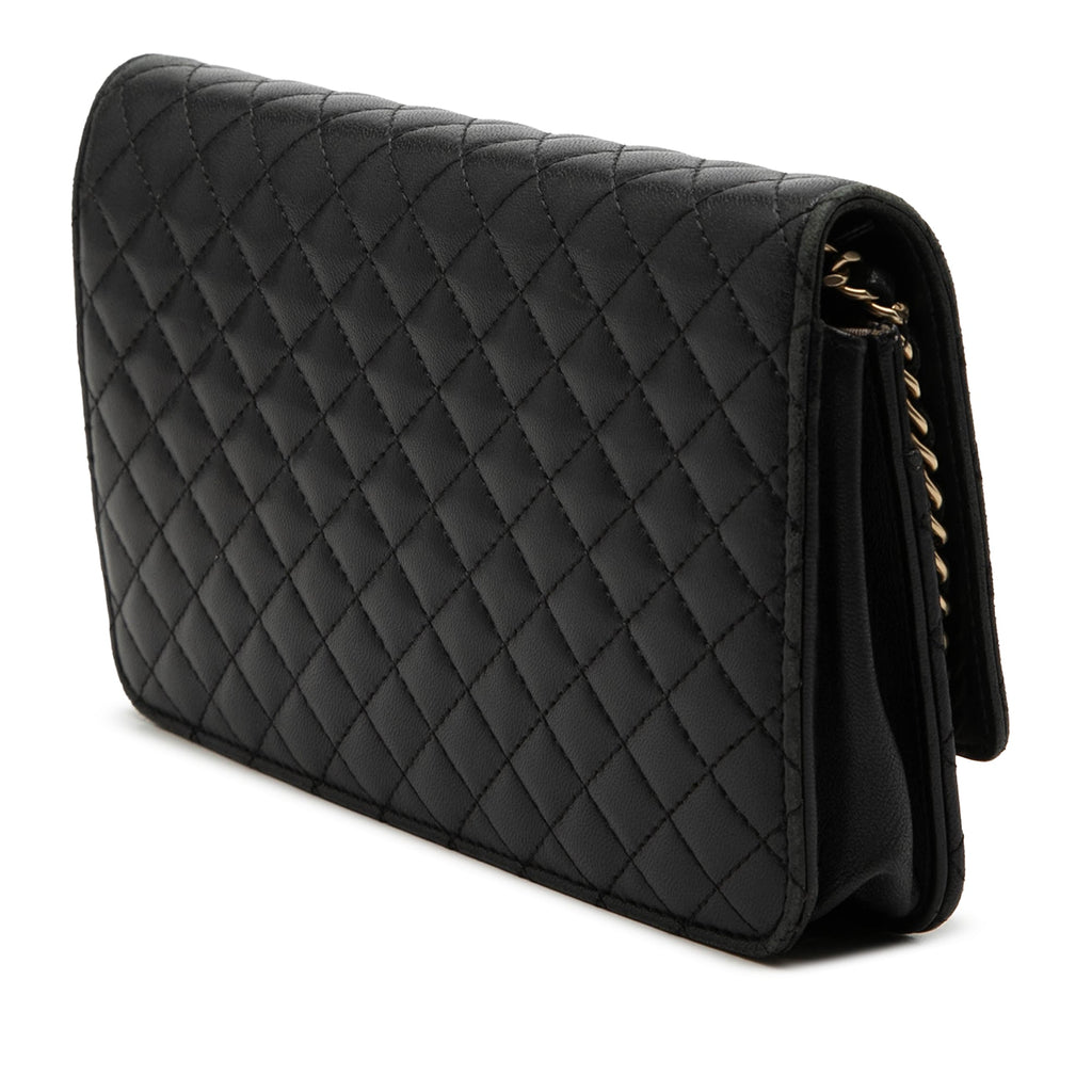 Quilted Lambskin Crest Wallet On Chain