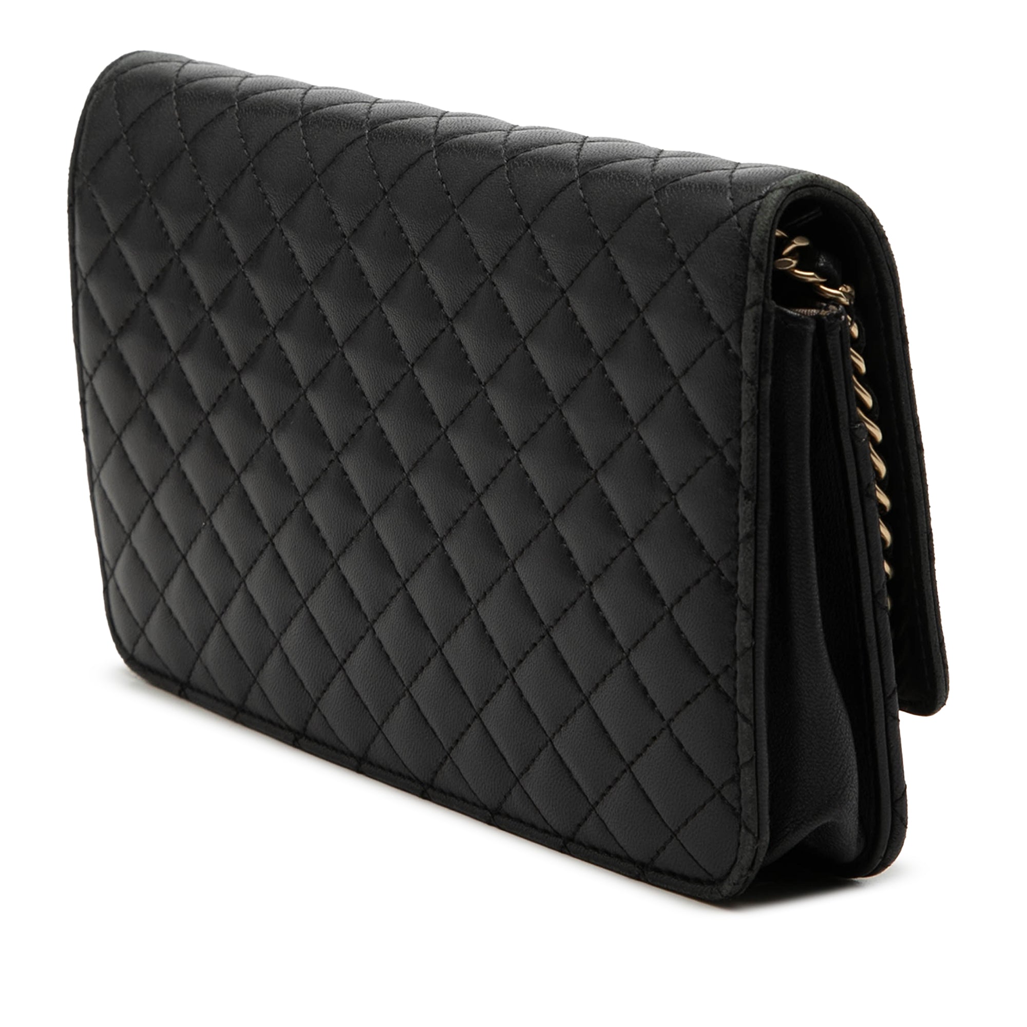Quilted Lambskin Crest Wallet On Chain