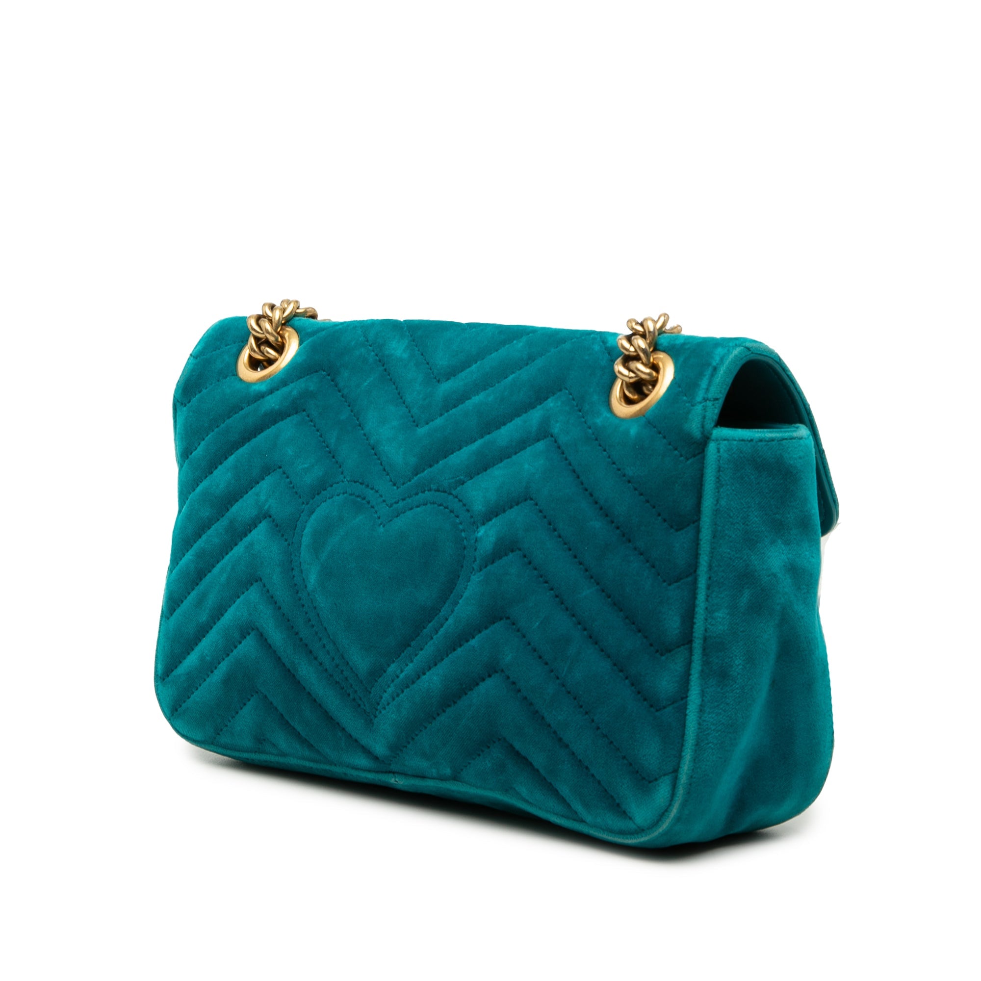 Medium GG Marmont Matelasse Velvet Shoulder Bag