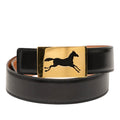 Box Calf Horse Buckle Belt