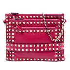 Leather Rockstud Triple Zip Crossbody