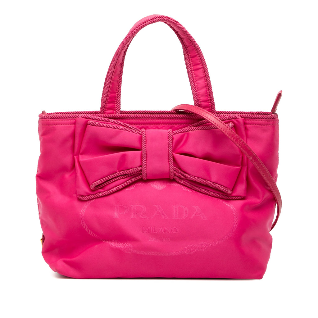 Tessuto Canapa Logo Bow Satchel