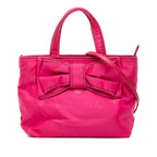 Tessuto Canapa Logo Bow Satchel