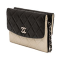 CC Bicolor Quilted Lambskin Double Sided Wallet on Chain