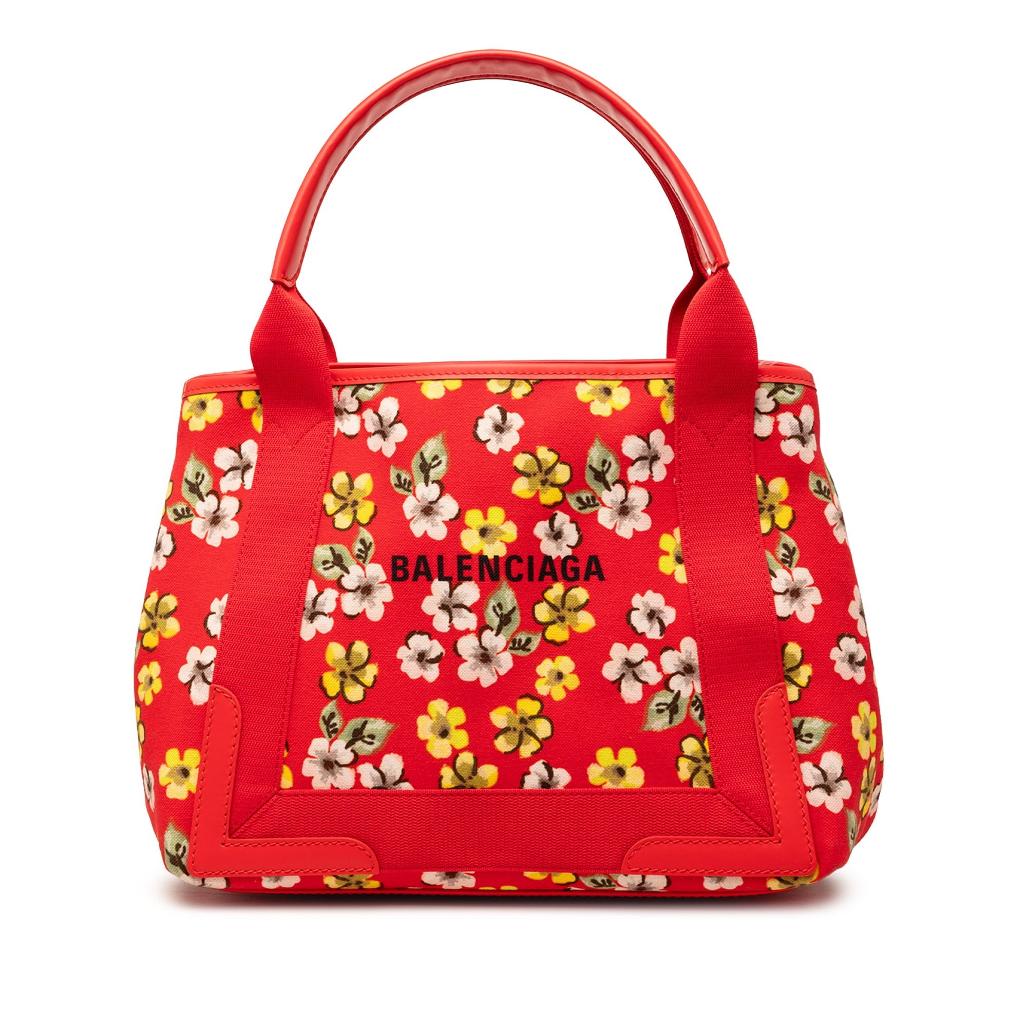 Canvas Floral Print Navy Cabas S