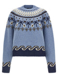 Alanui Fair Isle Virgin Wool Sweater — Blue