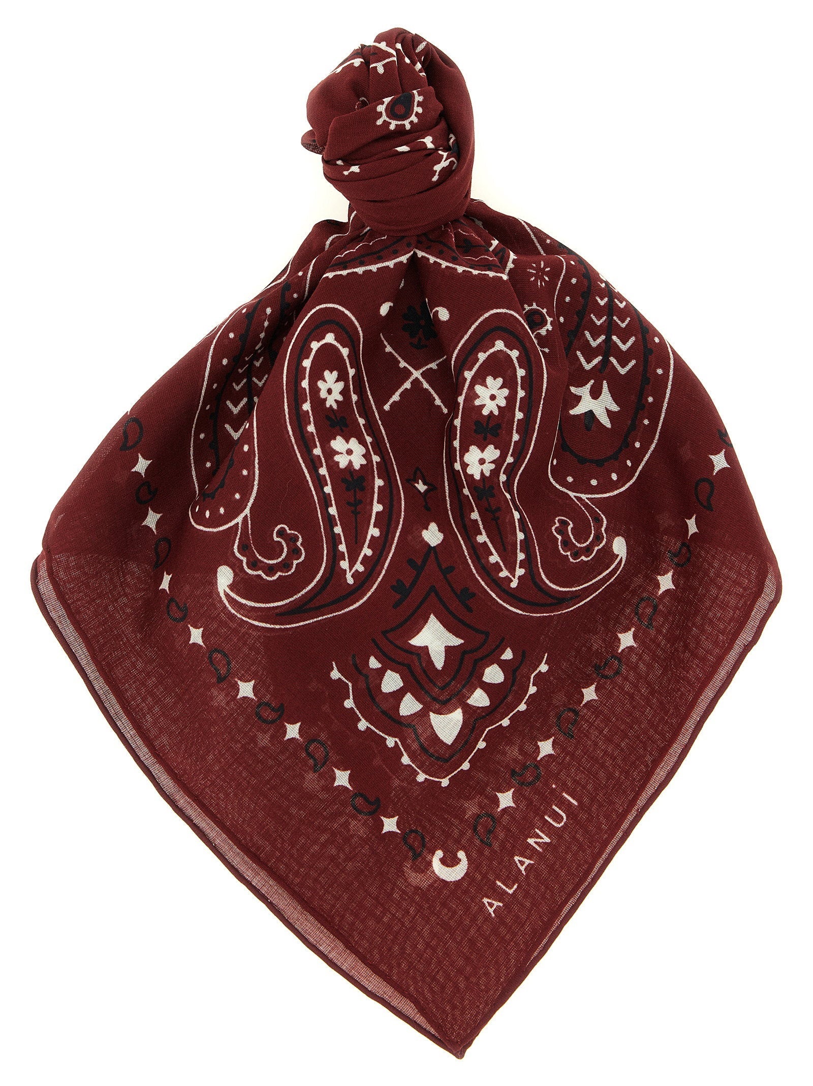 Alanui Paisley-Print Scarf — Burgundy