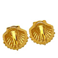 CC Gold Plated Rhinestone Shell Clip On Earrings