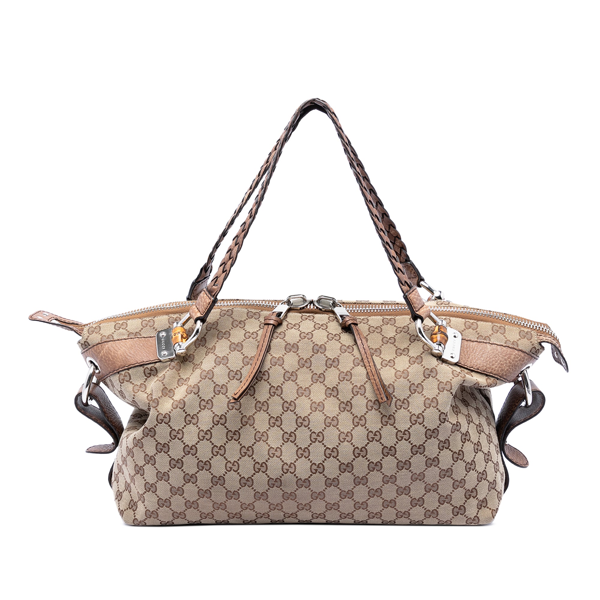 Medium GG Canvas Bamboo Bar Tote