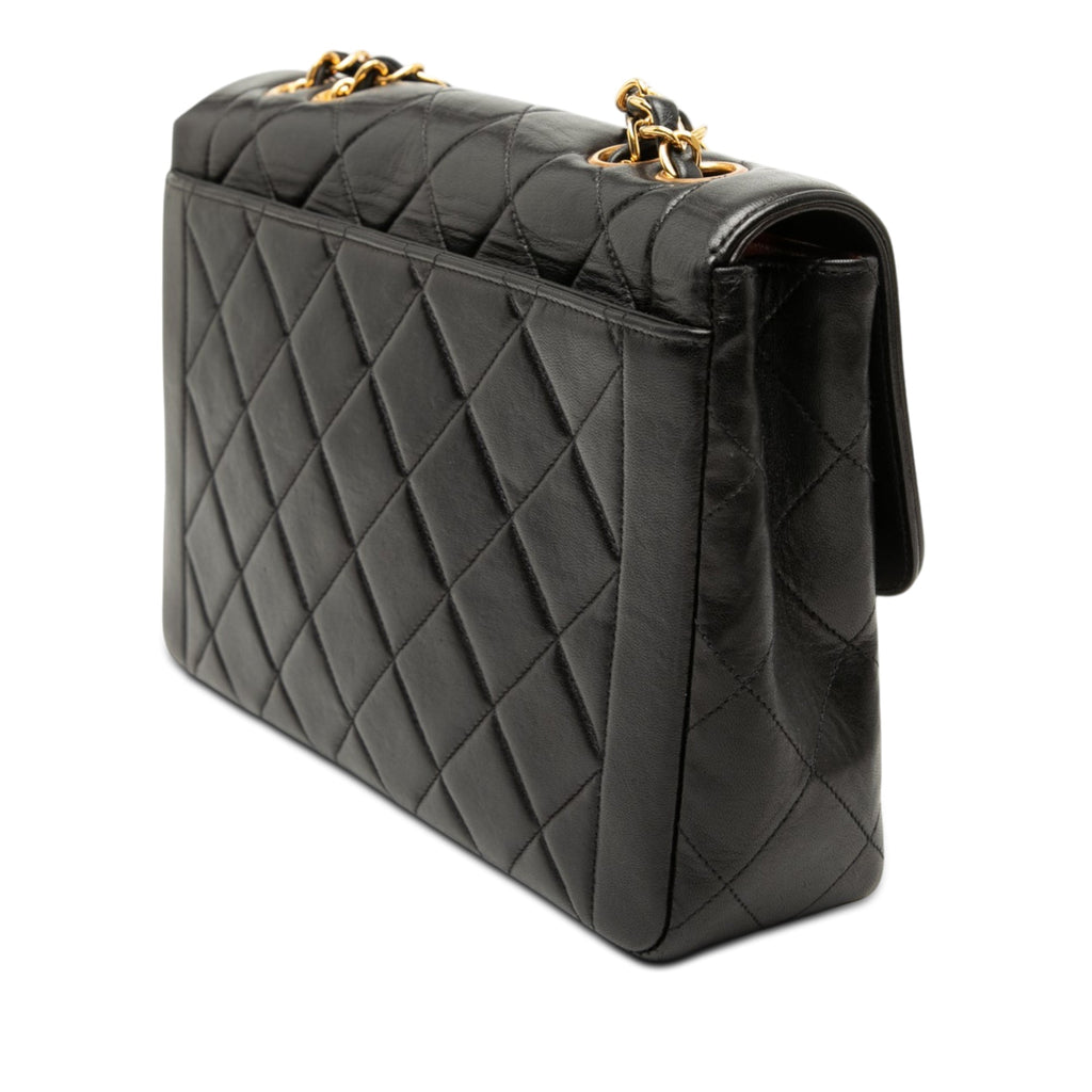 Medium CC Quilted Lambskin Border Single Flap