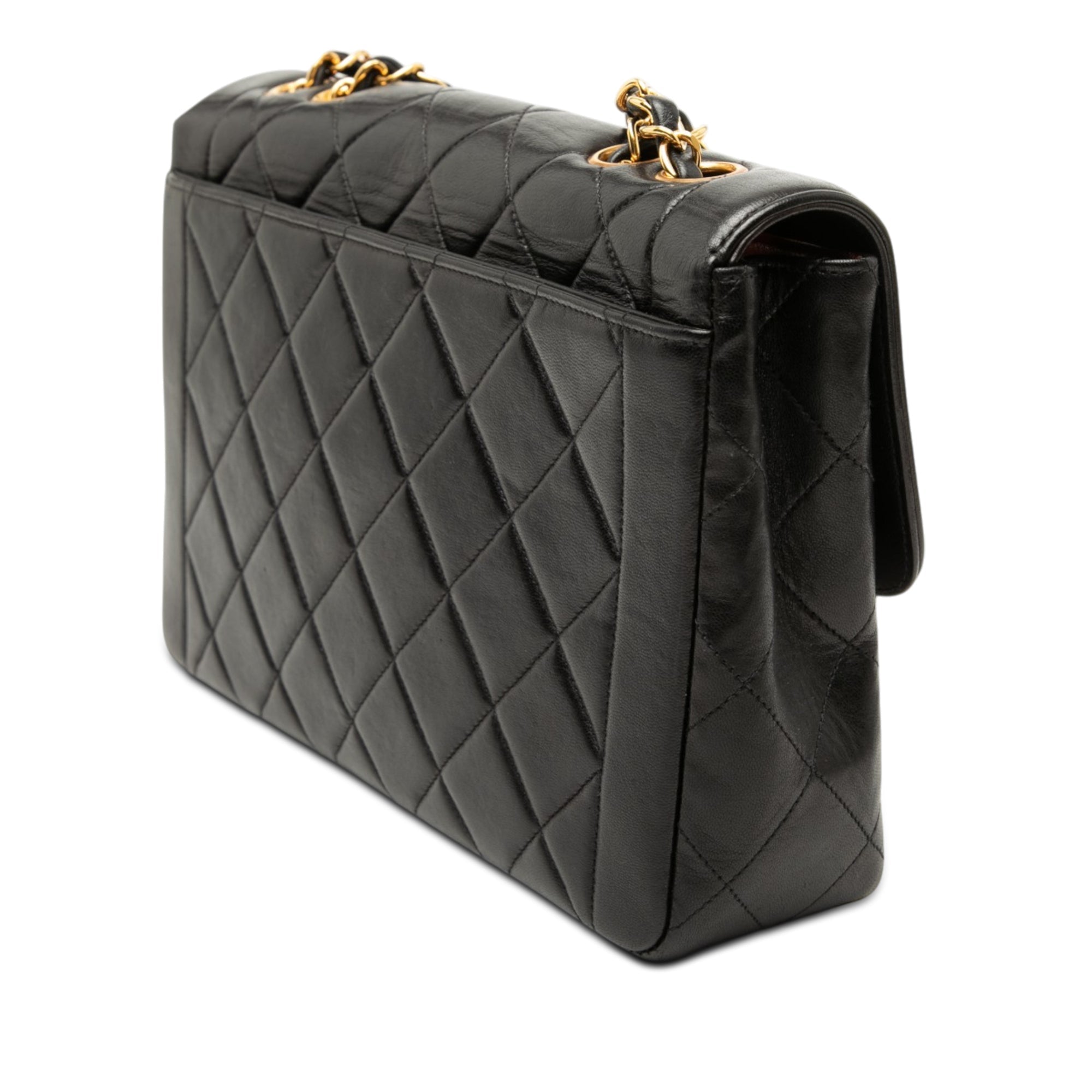 Medium CC Quilted Lambskin Border Single Flap