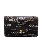 Medium Classic Canvas Coco Print Double Flap
