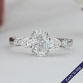 Oval And Pear Lab Diamond Five Stone Engagement Ring