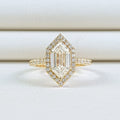 Step Cut Dutch Marquise Diamond Halo Accent Ring
