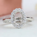Oval Shape Halo Semi Mount Engagement Ring