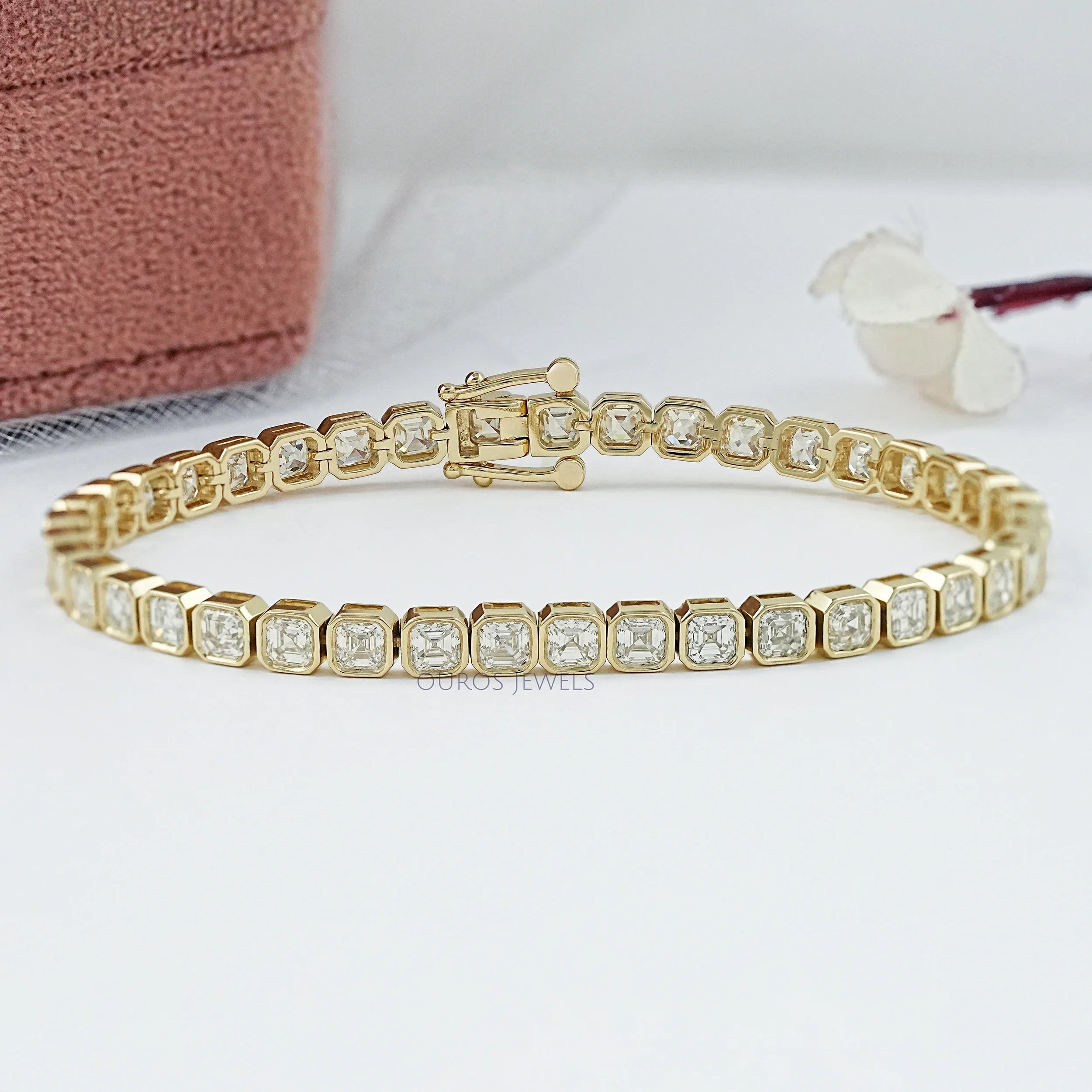 Lab Grown Asscher Diamond Tennis Bracelet