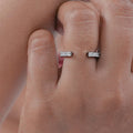 Open Cuff Princess Lab Diamond Eternity Band
