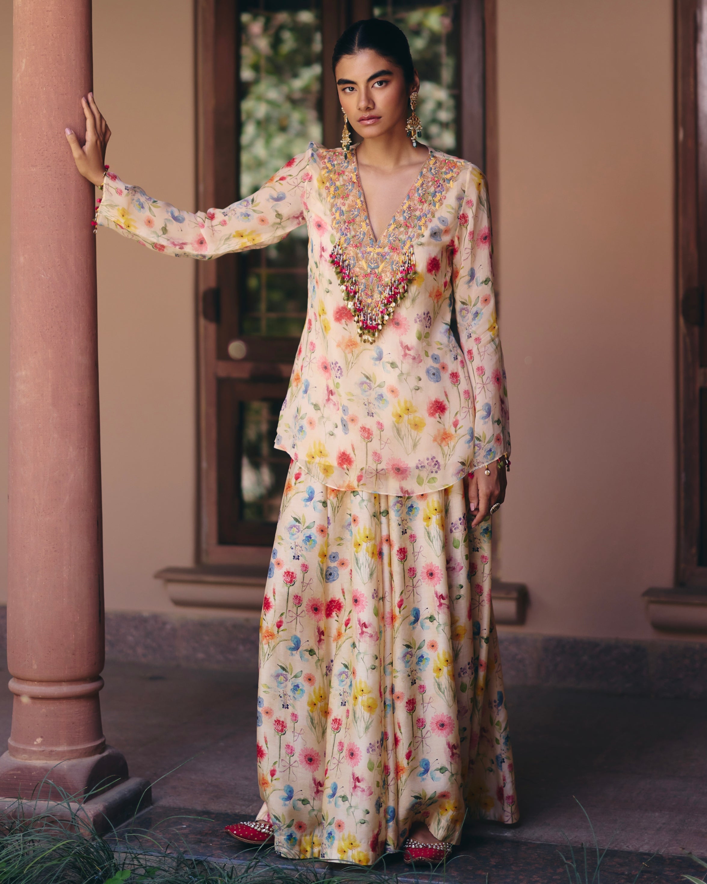 Sand Sea Kurta Sharara Set By KYNAH, Luxury Indian Fashion & Bridal Wear