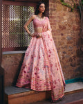 Peach Blooming Lehenga Set By KYNAH, Luxury Indian Fashion & Bridal Wear
