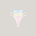 Lounge Underwear Lace Thongs (3-Pack) - Pastel