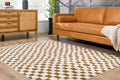 Lajos Brown Checkered Shag Rug