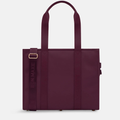 Large Structured Tote - Nylon/Leather - Burgundy