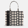 Large Structured Tote - Black Gingham