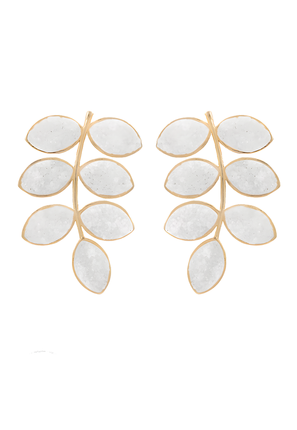 Pendientes Lavani Leaf Blanco