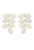 Pendientes Lavani Leaf Blanco