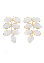 Pendientes Lavani Leaf Blanco
