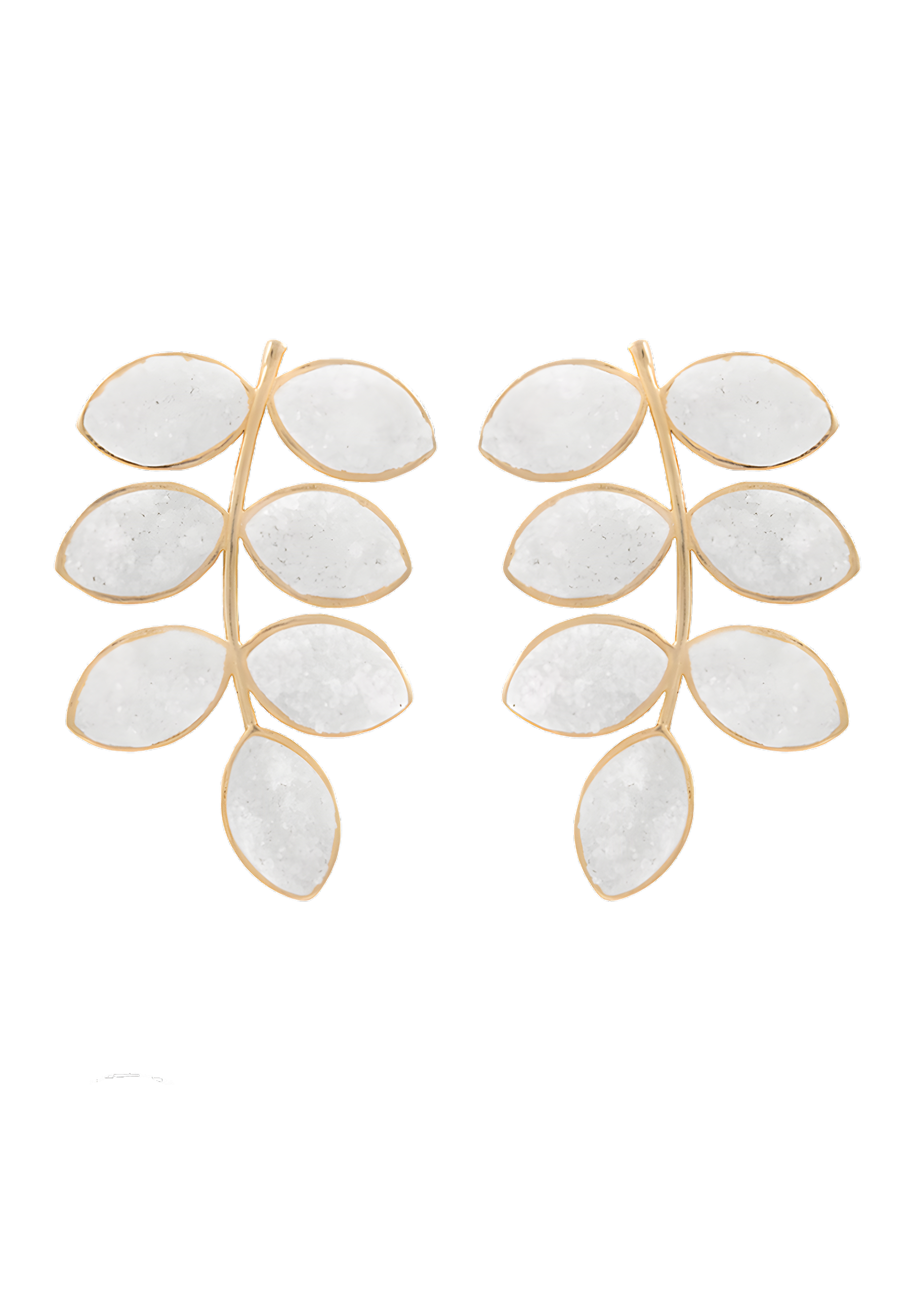 Pendientes Lavani Leaf Blanco