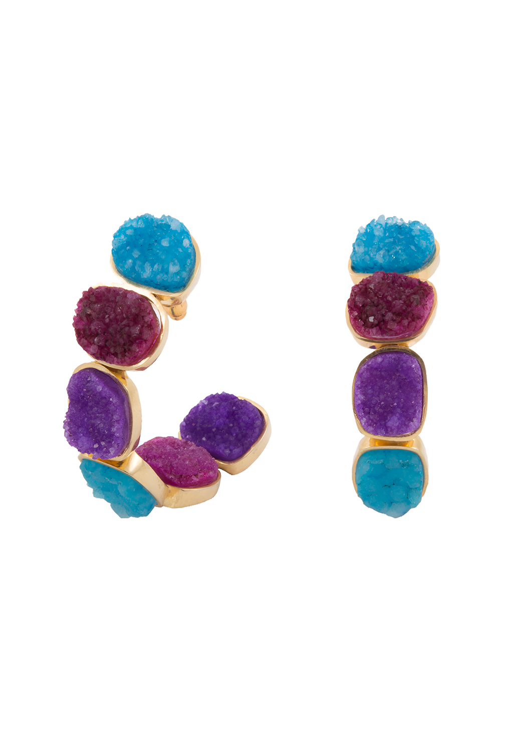 Pendientes Rainbow Buganvilla y Turquesa