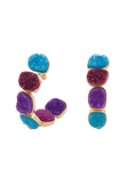Pendientes Rainbow Buganvilla y Turquesa