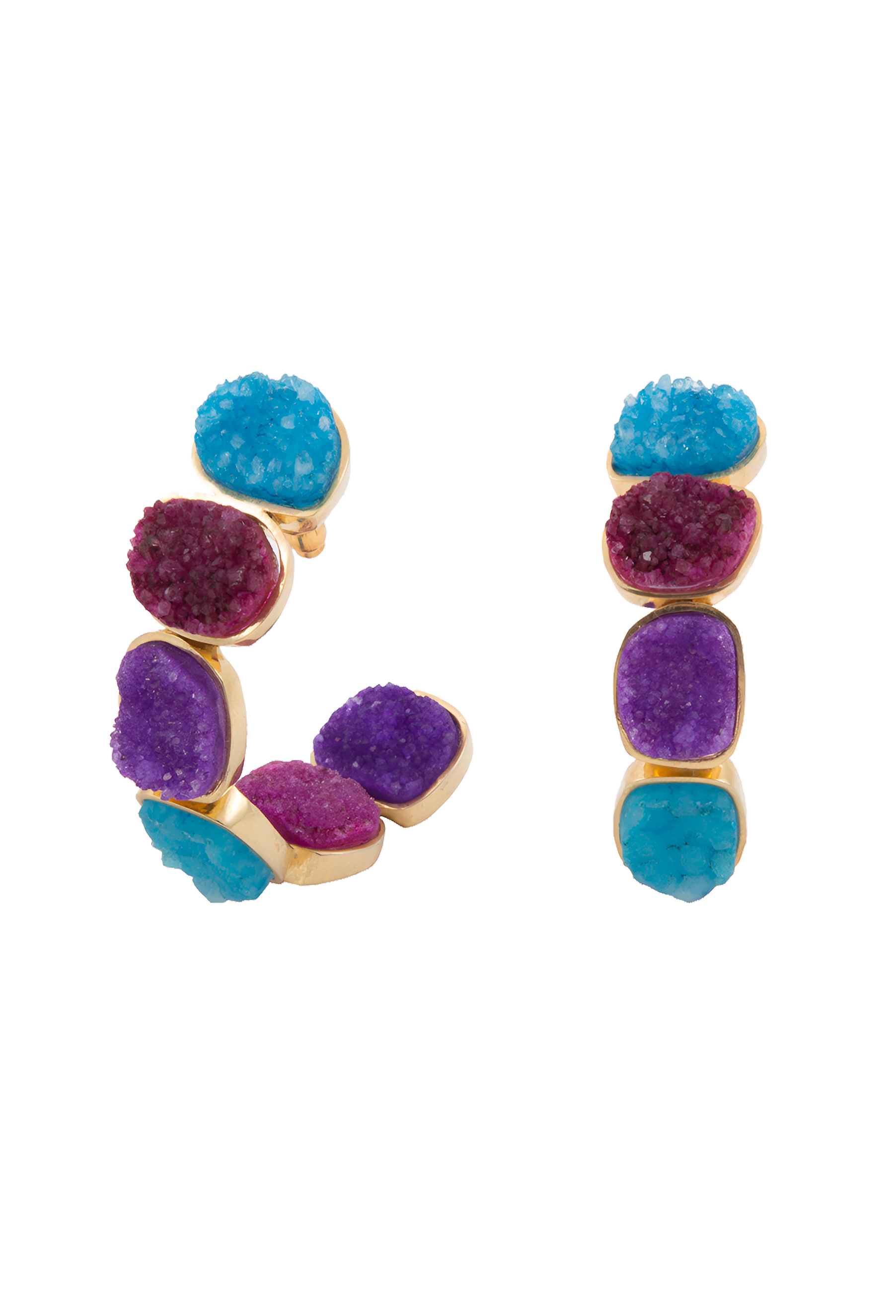 Pendientes Rainbow Buganvilla y Turquesa