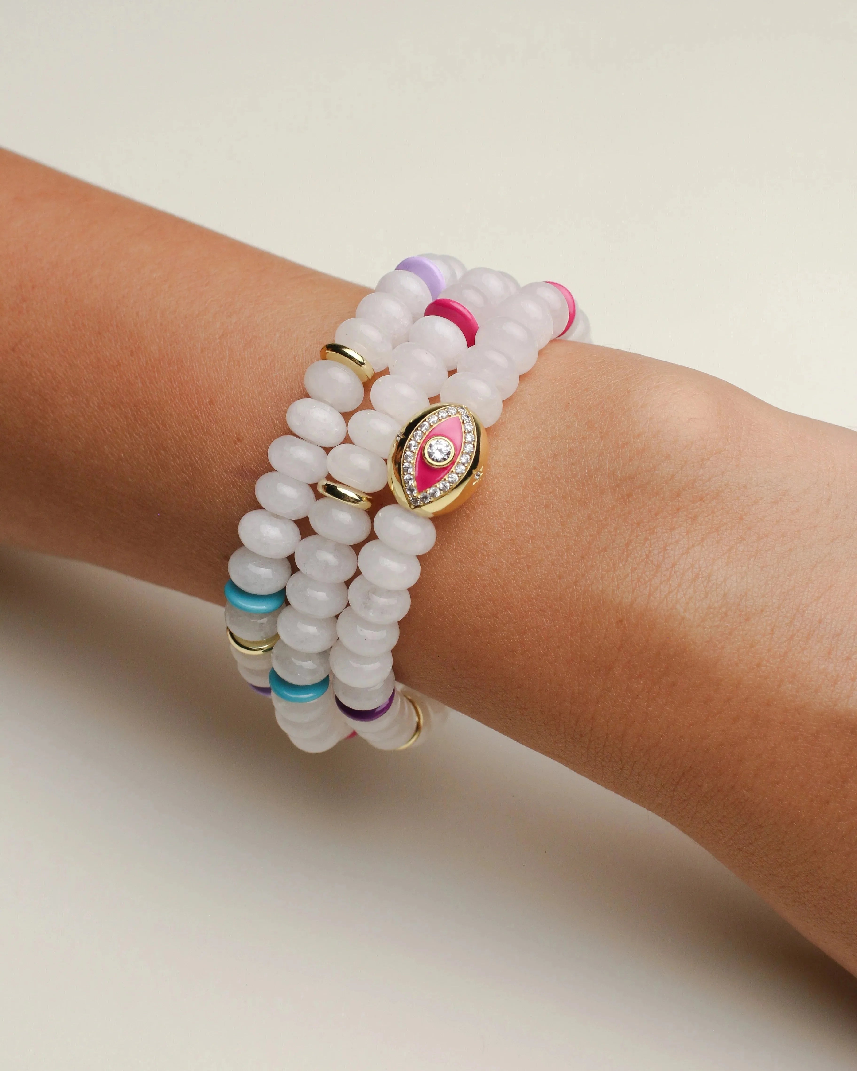 Leah Bracelet Set in White