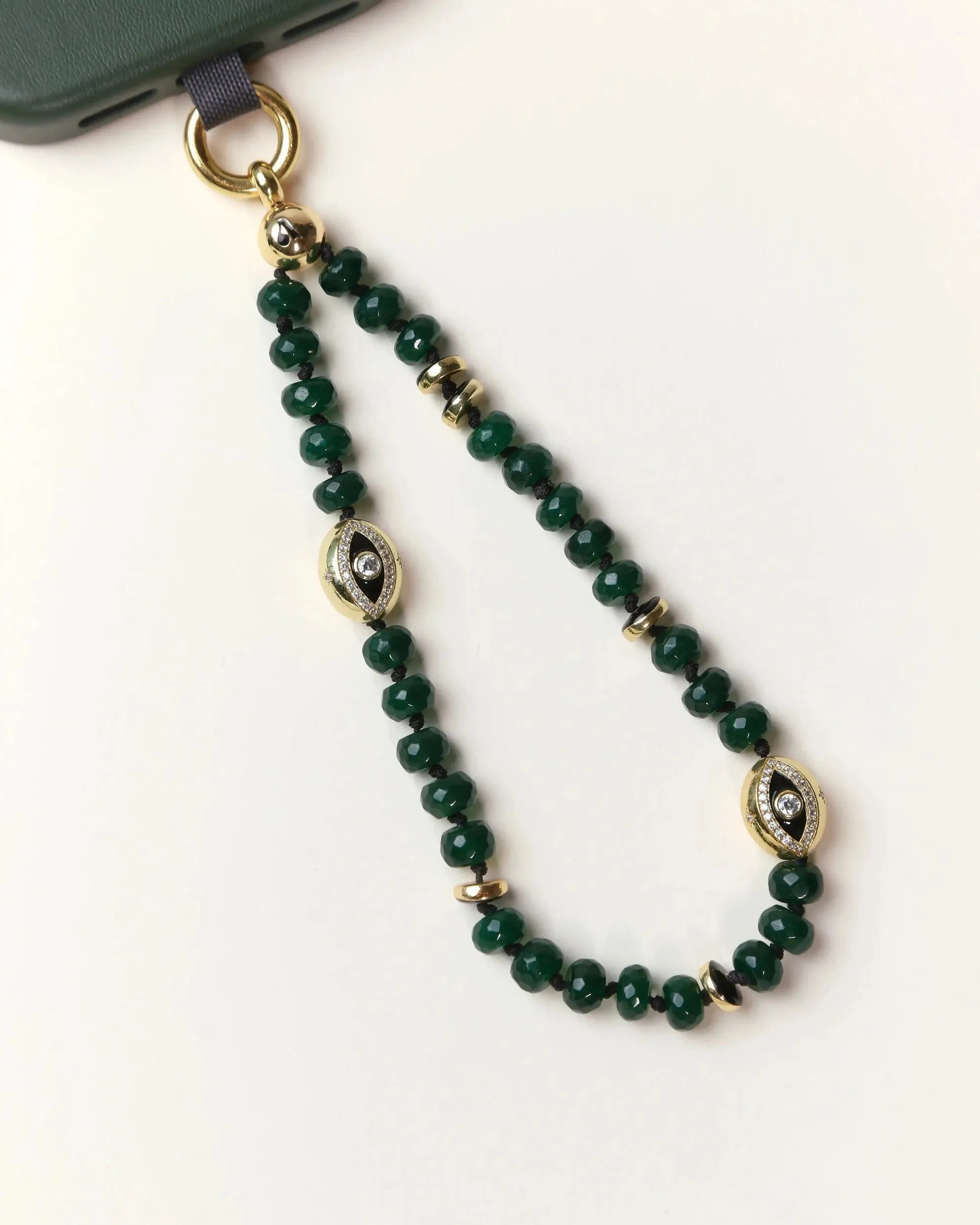 Leah Phone Charm in Emerald